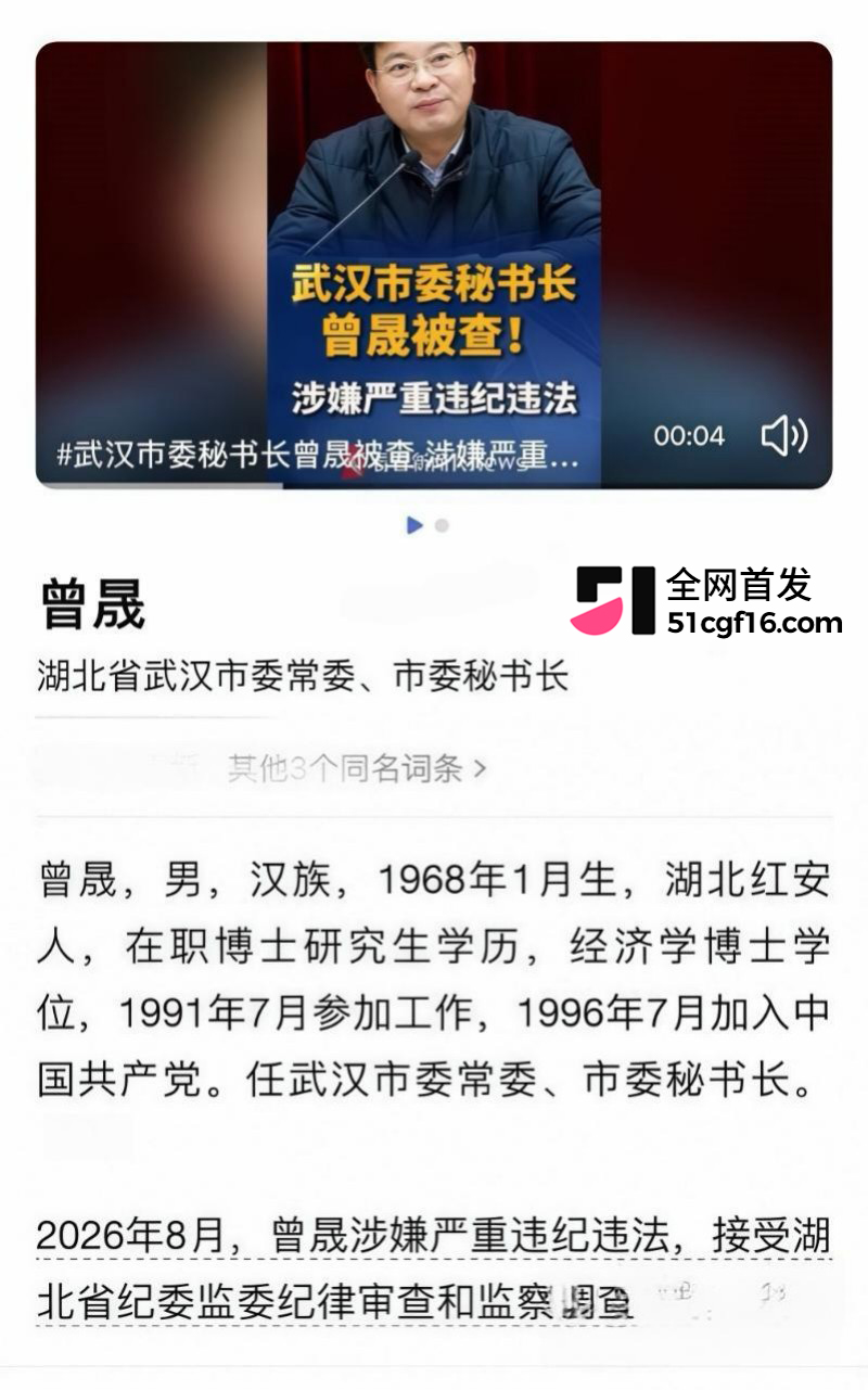 武汉市委秘书长 曾晟 与主持人情妇胡颖 丑闻曝光1