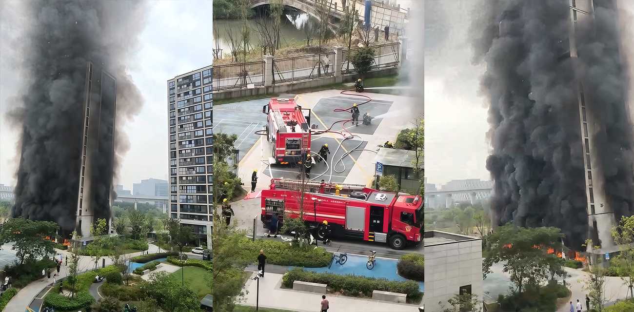 实拍杭州双云里火灾现场 底层电瓶车燃起大楼 逃生画面被拍下全网刷屏